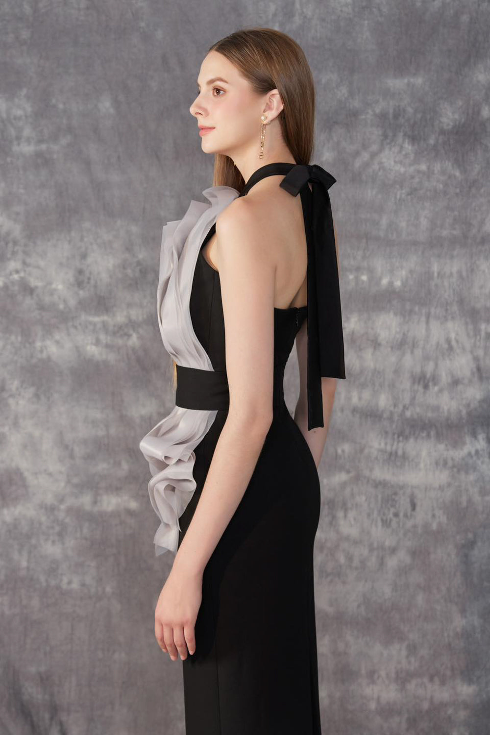 Wisteria Sheath Layered Organza Cotton Midi Dress