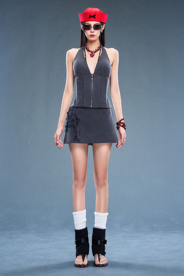 Xavia A-line Ruffle Skirt - MEAN BLVD