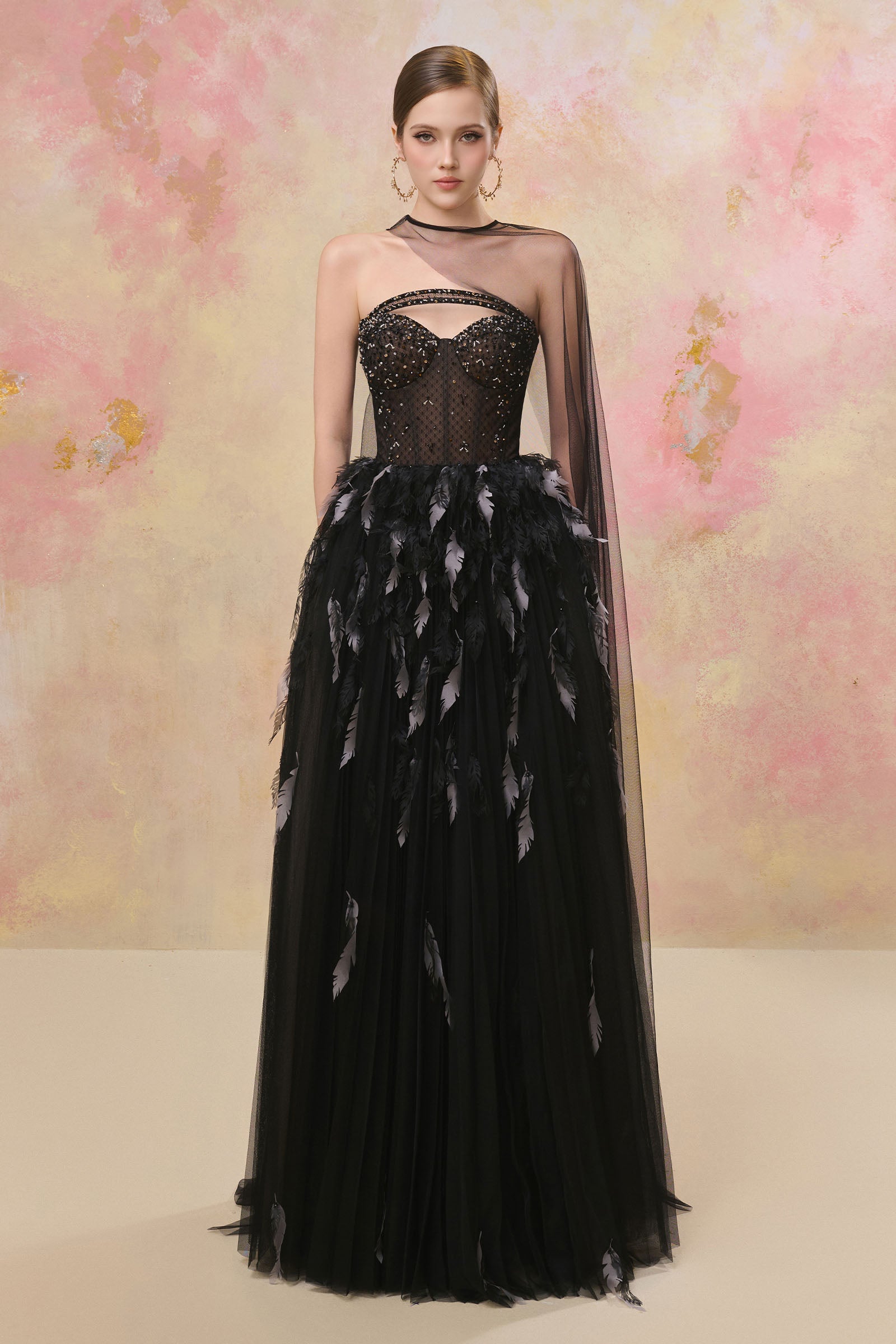 Yunara Feather Maxi Dress - MEAN BLVD