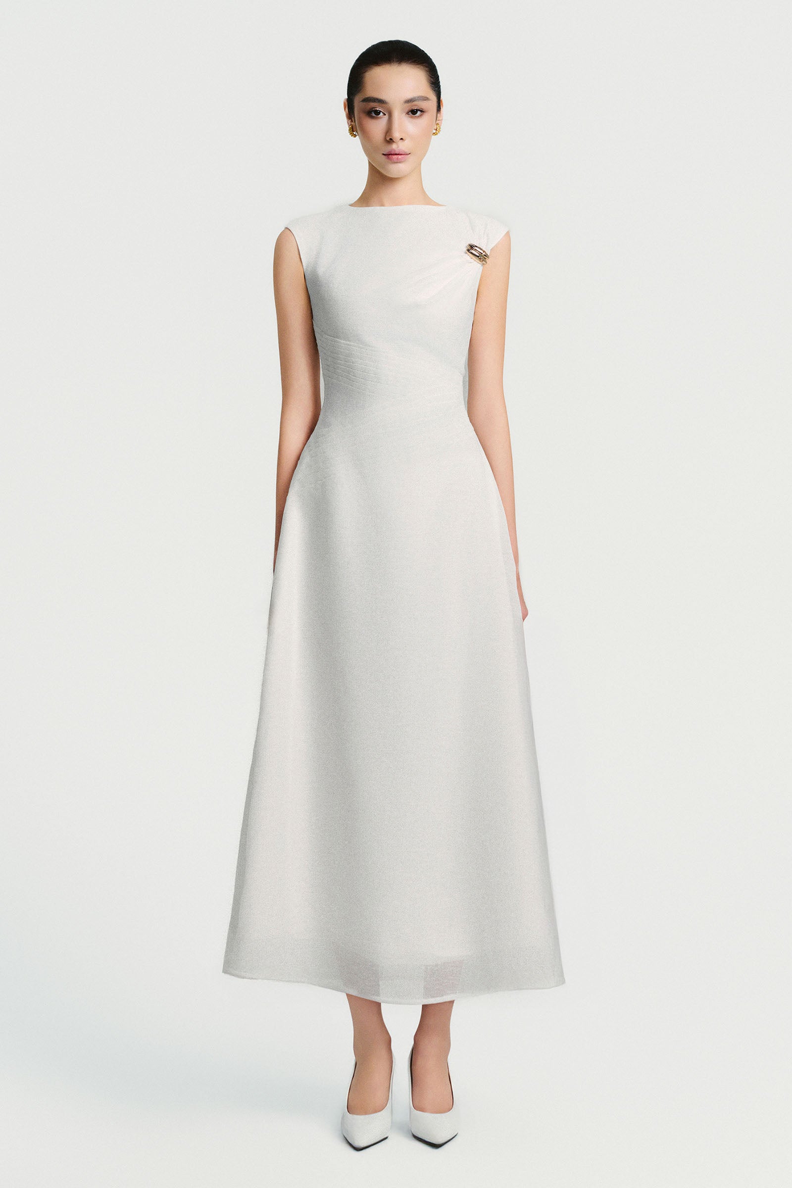 Zelda Boat Neck Midi Dress - MEAN BLVD