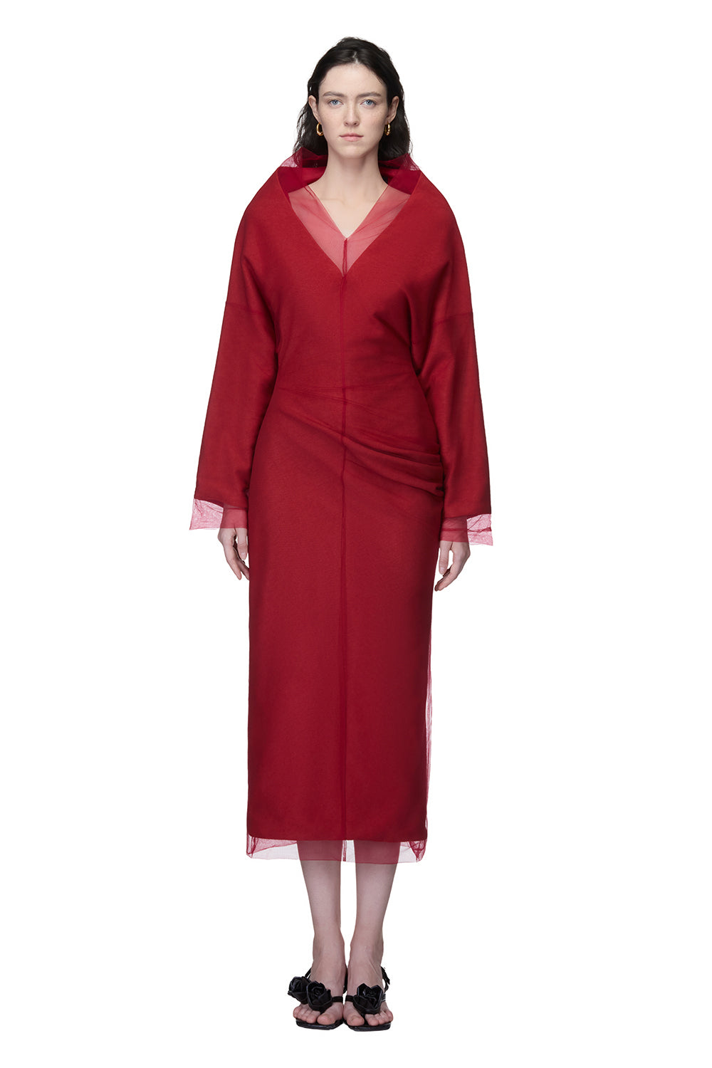 Zyra V-Neck Midi Dress - MEAN BLVD