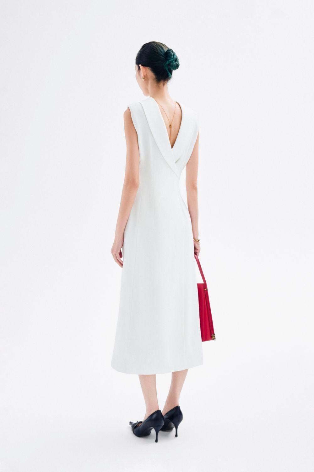 Abigail A-line Sleeveless Crepe Midi Dress - MEAN BLVD