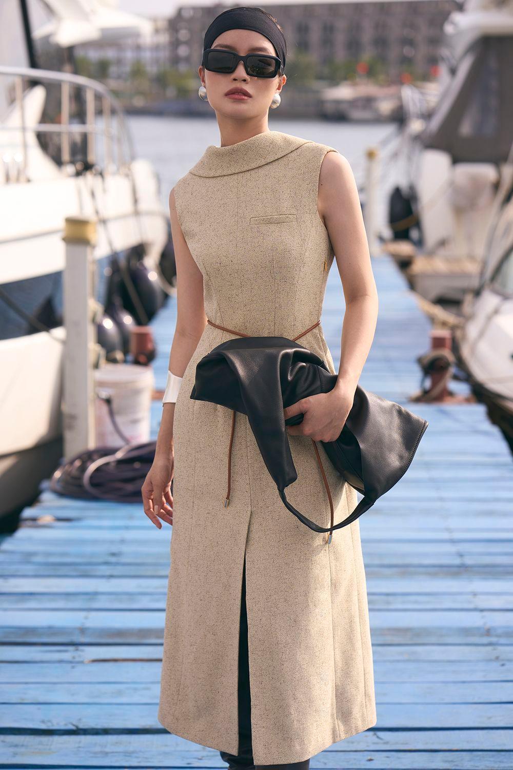 Abigail A-line Sleeveless Crepe Midi Dress - MEAN BLVD