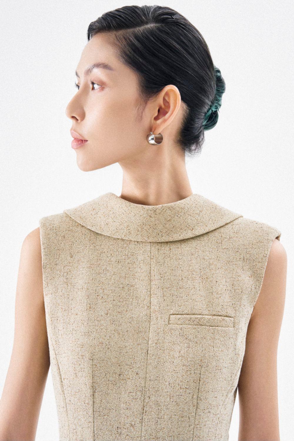 Abigail A-line Sleeveless Crepe Midi Dress - MEAN BLVD