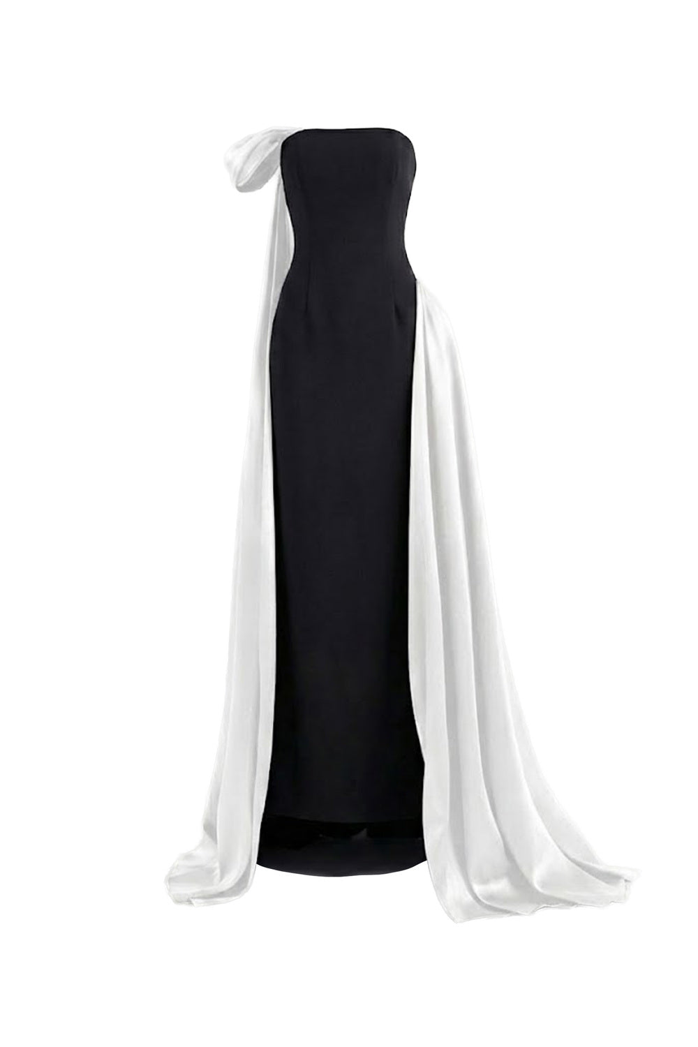 Aura Asymmetric Off-Shoulder Cotton Spandex Floor Length Dress