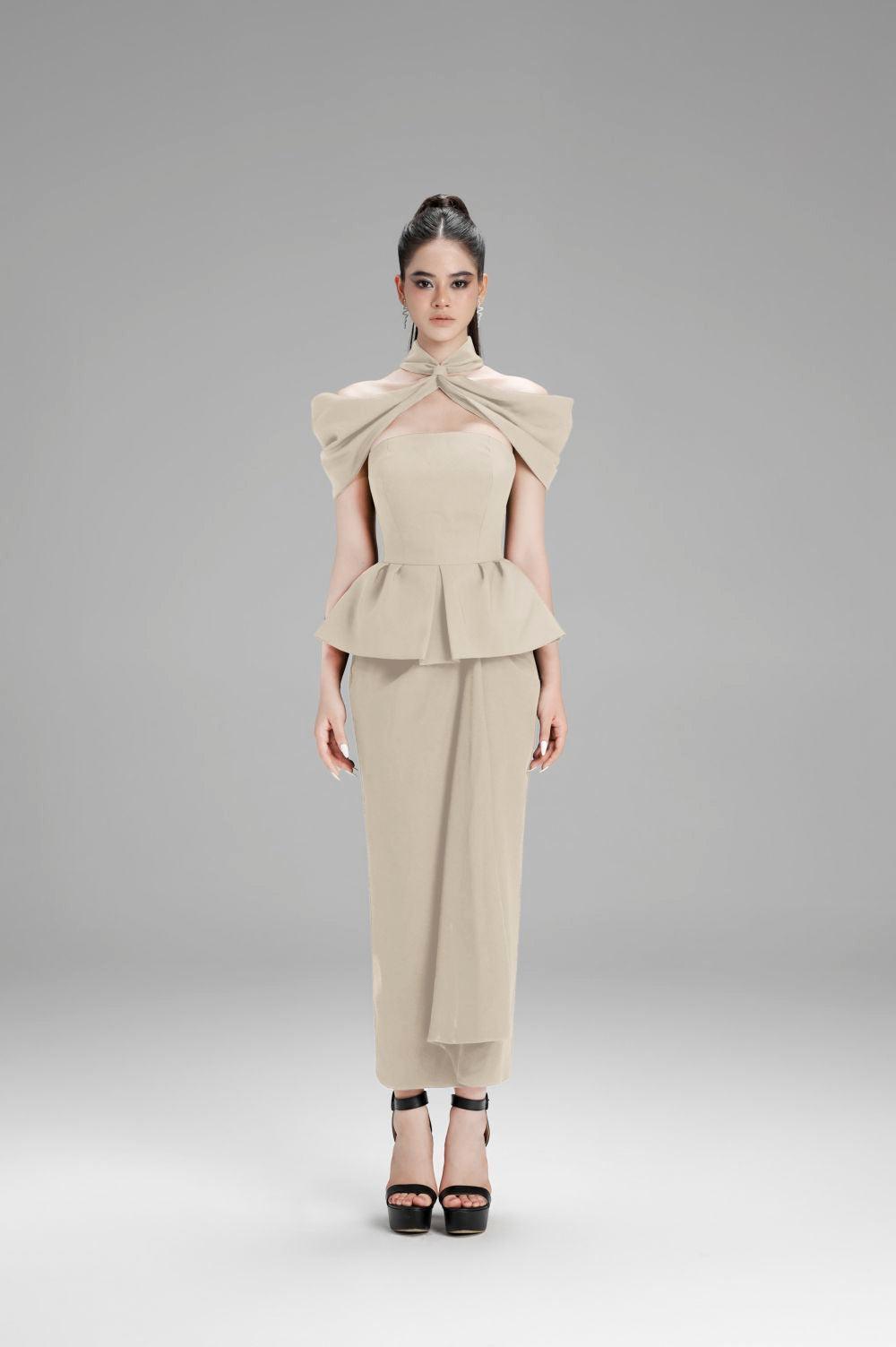 Addison Peplum Criss Cross Neck Polycotton Shirt - MEAN BLVD