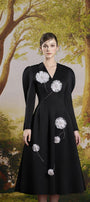 Adela A-line Leg Of Mutton Sleeved Taffeta Midi Dress - MEAN BLVD
