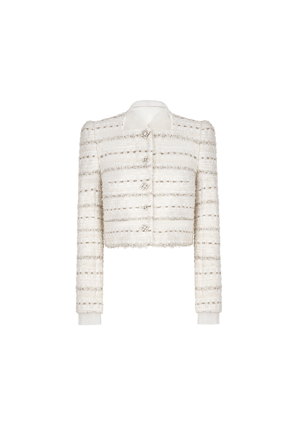 Adela Cropped Long Sleeved Tweed Jacket - MEAN BLVD