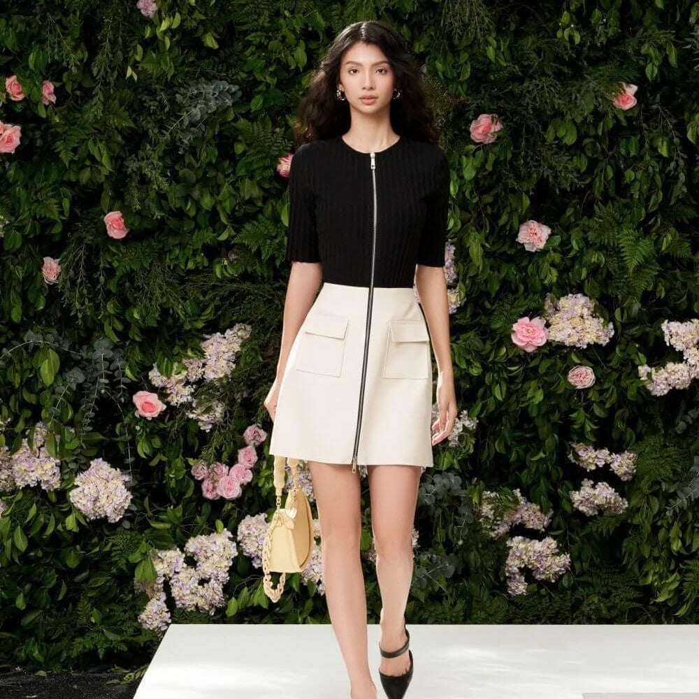 Adelaide A-line Short Sleeved Cotton Polyester Mini Dress - MEAN BLVD