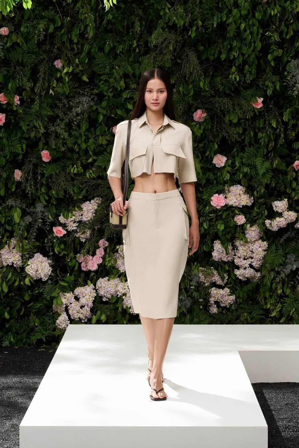 Adelaide Pencil Patch Pocket Wool Knee-length Skirt - MEAN BLVD