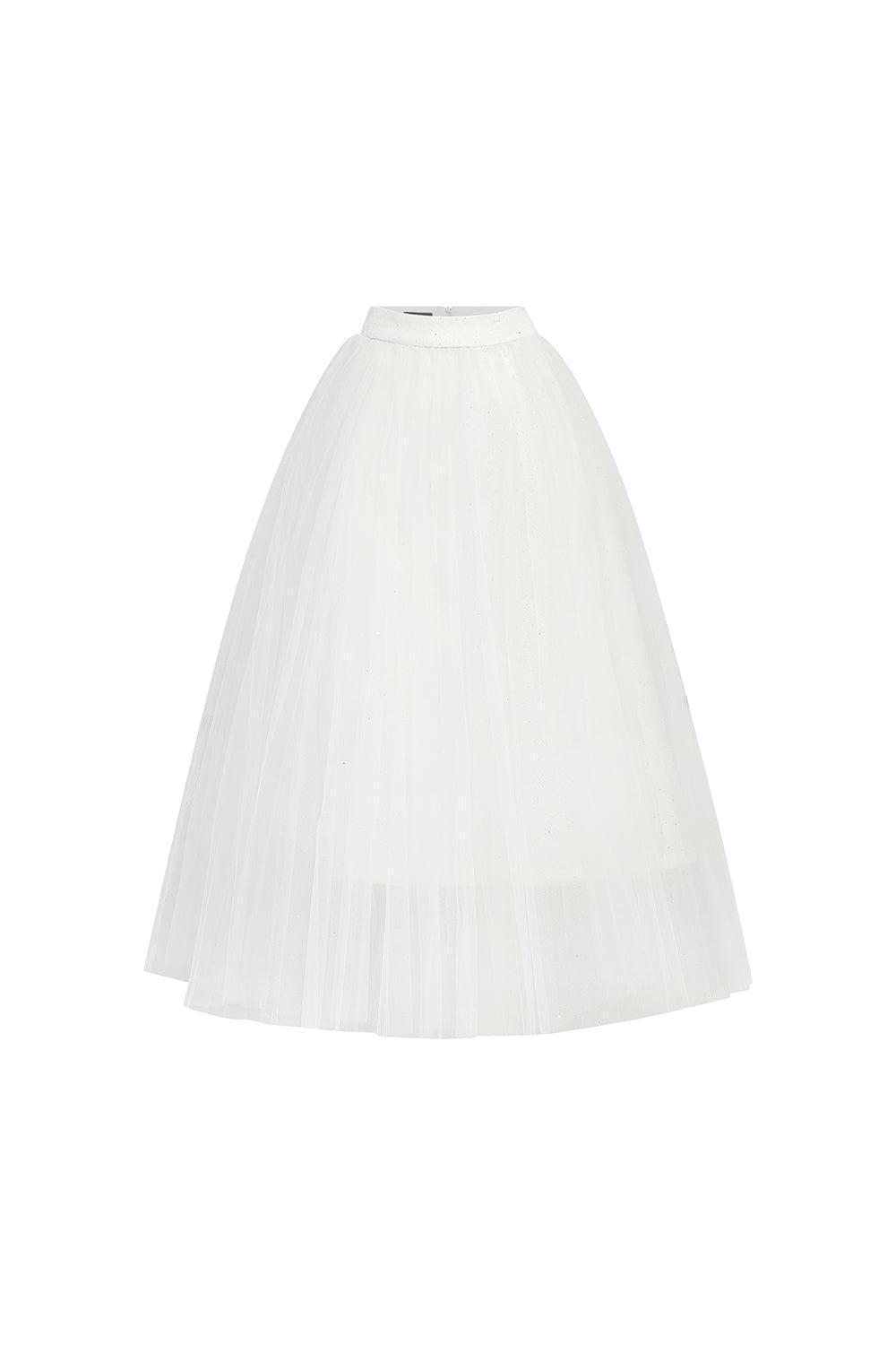 Adele A-line Pleated Tulle Midi Skirt - MEAN BLVD