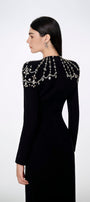 Adeline Bodycon Long Sleeved Crepe Floor Length Dress - MEAN BLVD