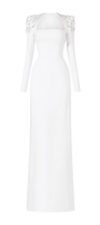 Adeline Bodycon Long Sleeved Crepe Floor Length Dress - MEAN BLVD