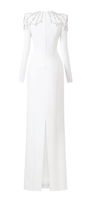 Adeline Bodycon Long Sleeved Crepe Floor Length Dress - MEAN BLVD