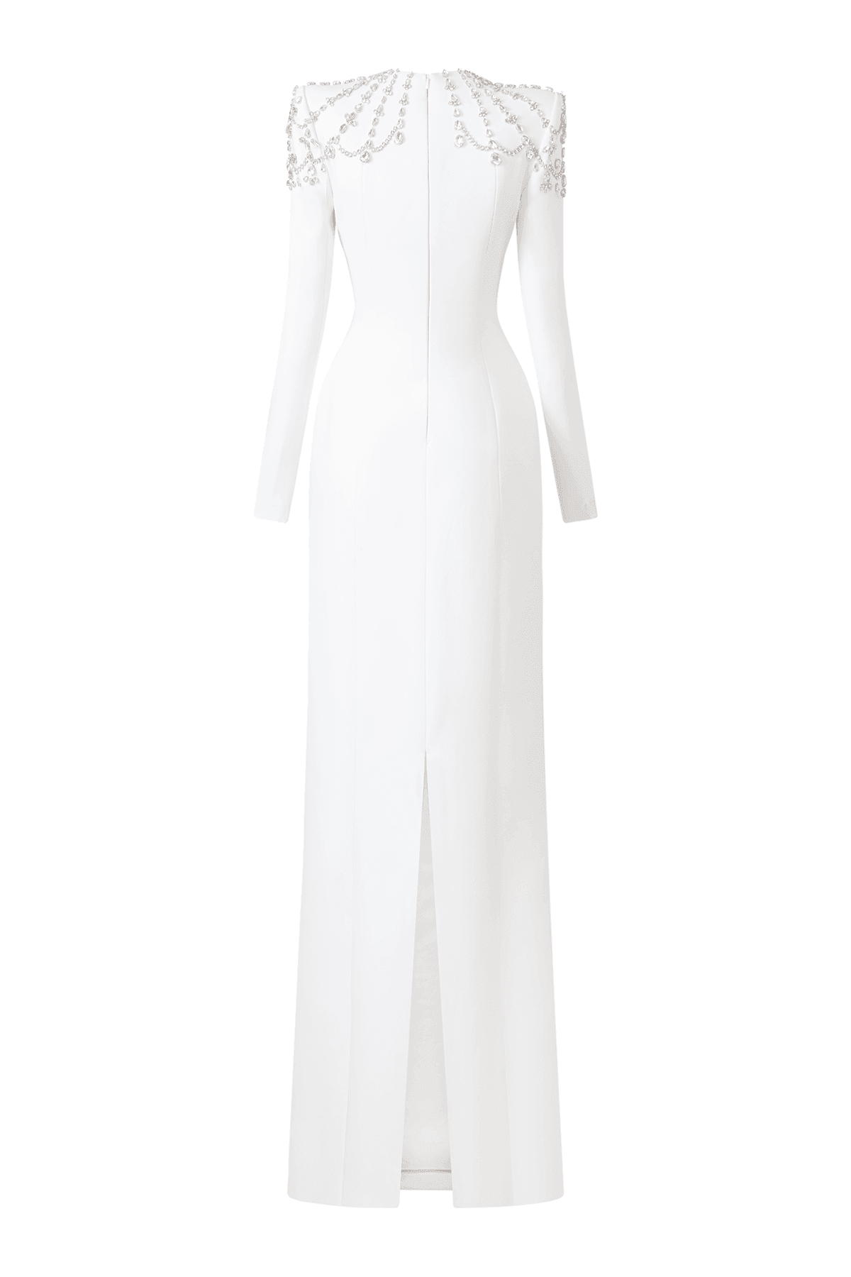 Adeline Bodycon Long Sleeved Crepe Floor Length Dress - MEAN BLVD