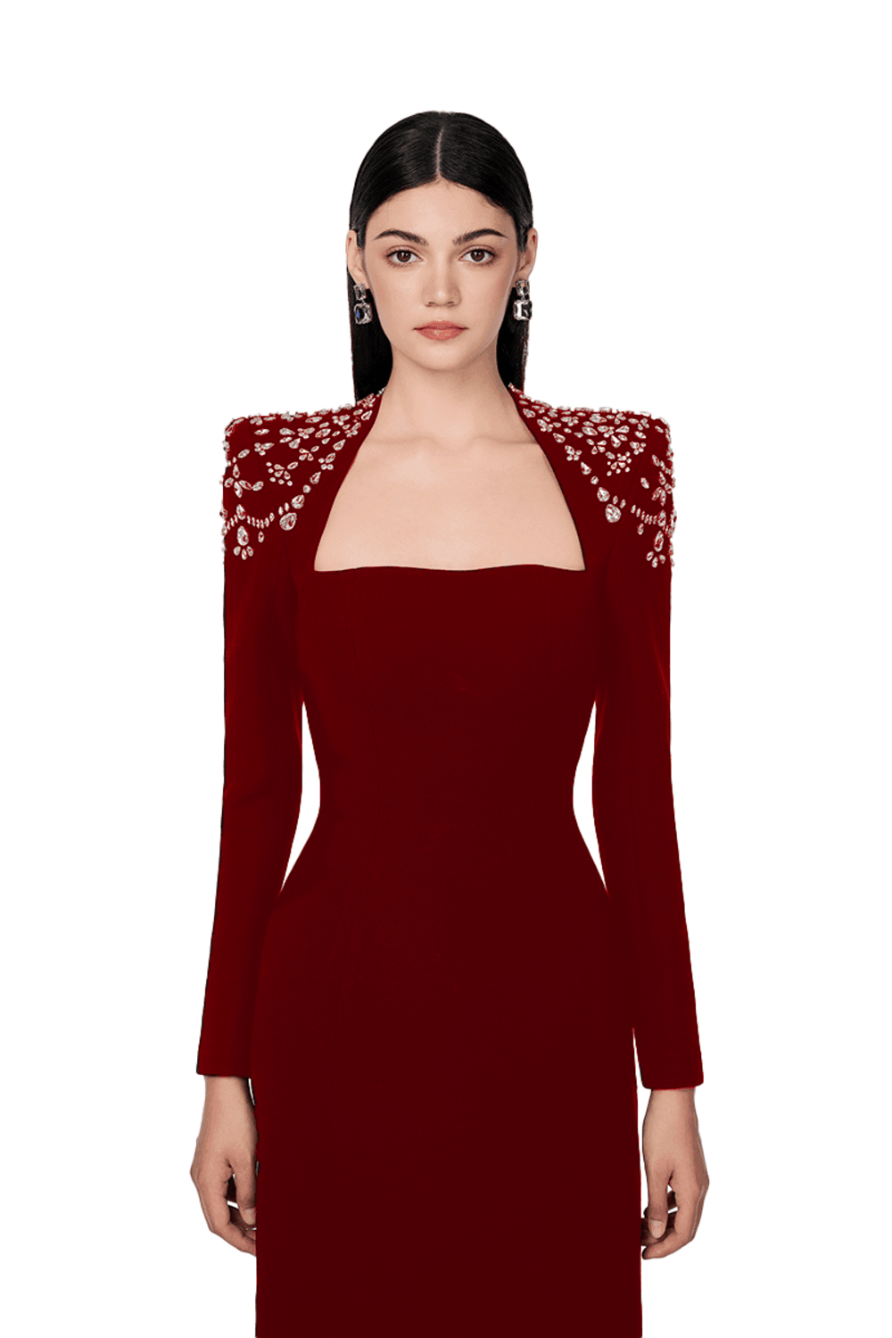 Adeline Bodycon Long Sleeved Crepe Floor Length Dress - MEAN BLVD