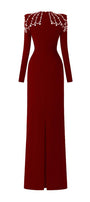 Adeline Bodycon Long Sleeved Crepe Floor Length Dress - MEAN BLVD