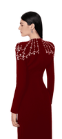 Adeline Bodycon Long Sleeved Crepe Floor Length Dress - MEAN BLVD