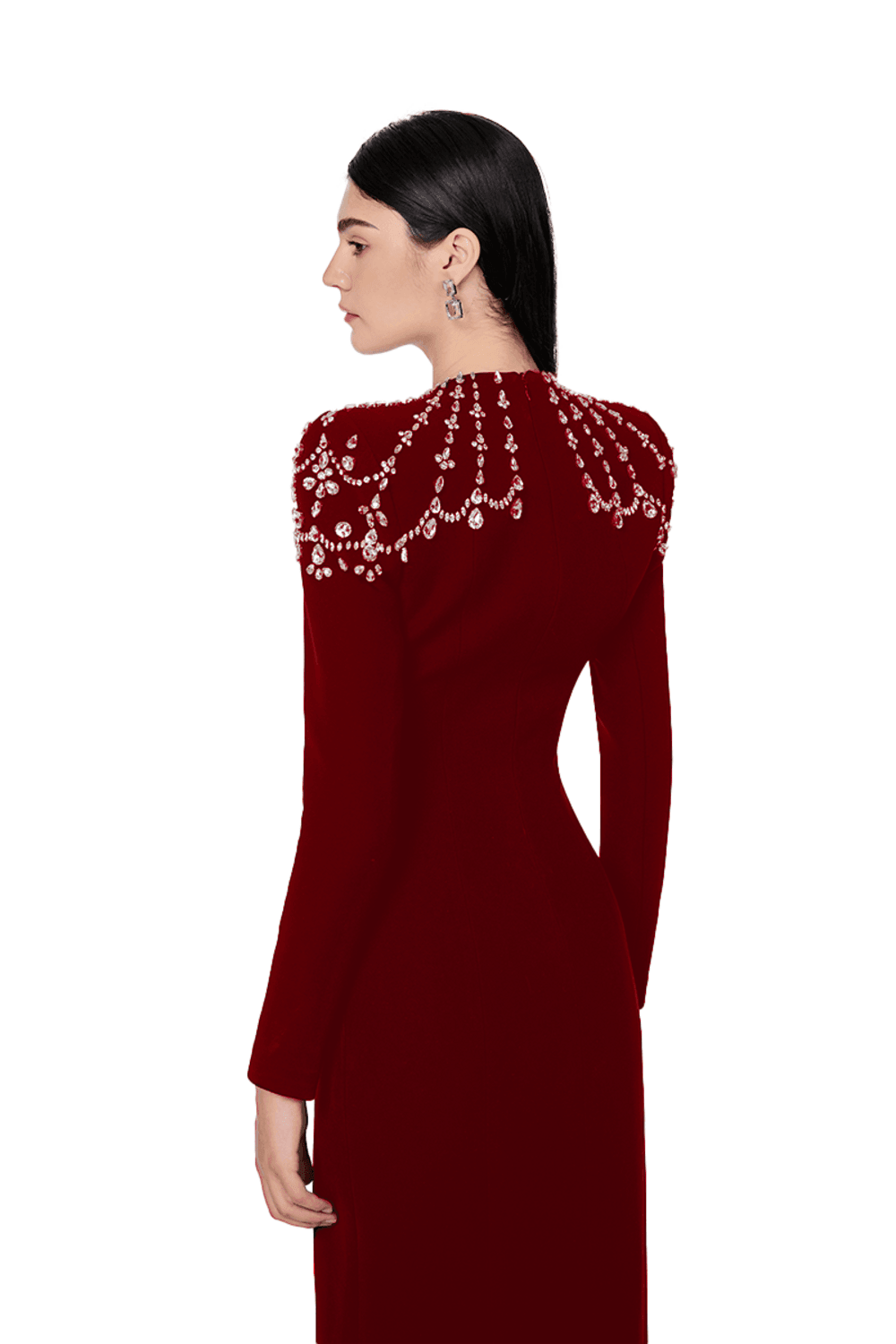 Adeline Bodycon Long Sleeved Crepe Floor Length Dress - MEAN BLVD
