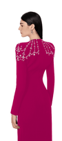 Adeline Bodycon Long Sleeved Crepe Floor Length Dress - MEAN BLVD