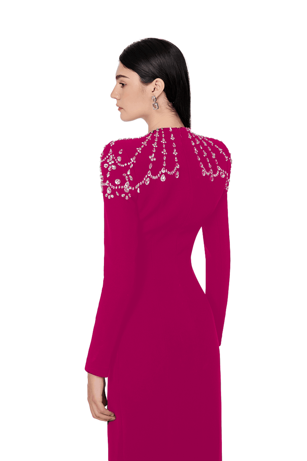 Adeline Bodycon Long Sleeved Crepe Floor Length Dress - MEAN BLVD