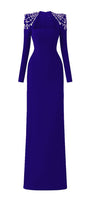 Adeline Bodycon Long Sleeved Crepe Floor Length Dress - MEAN BLVD
