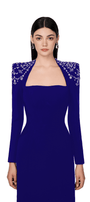 Adeline Bodycon Long Sleeved Crepe Floor Length Dress - MEAN BLVD