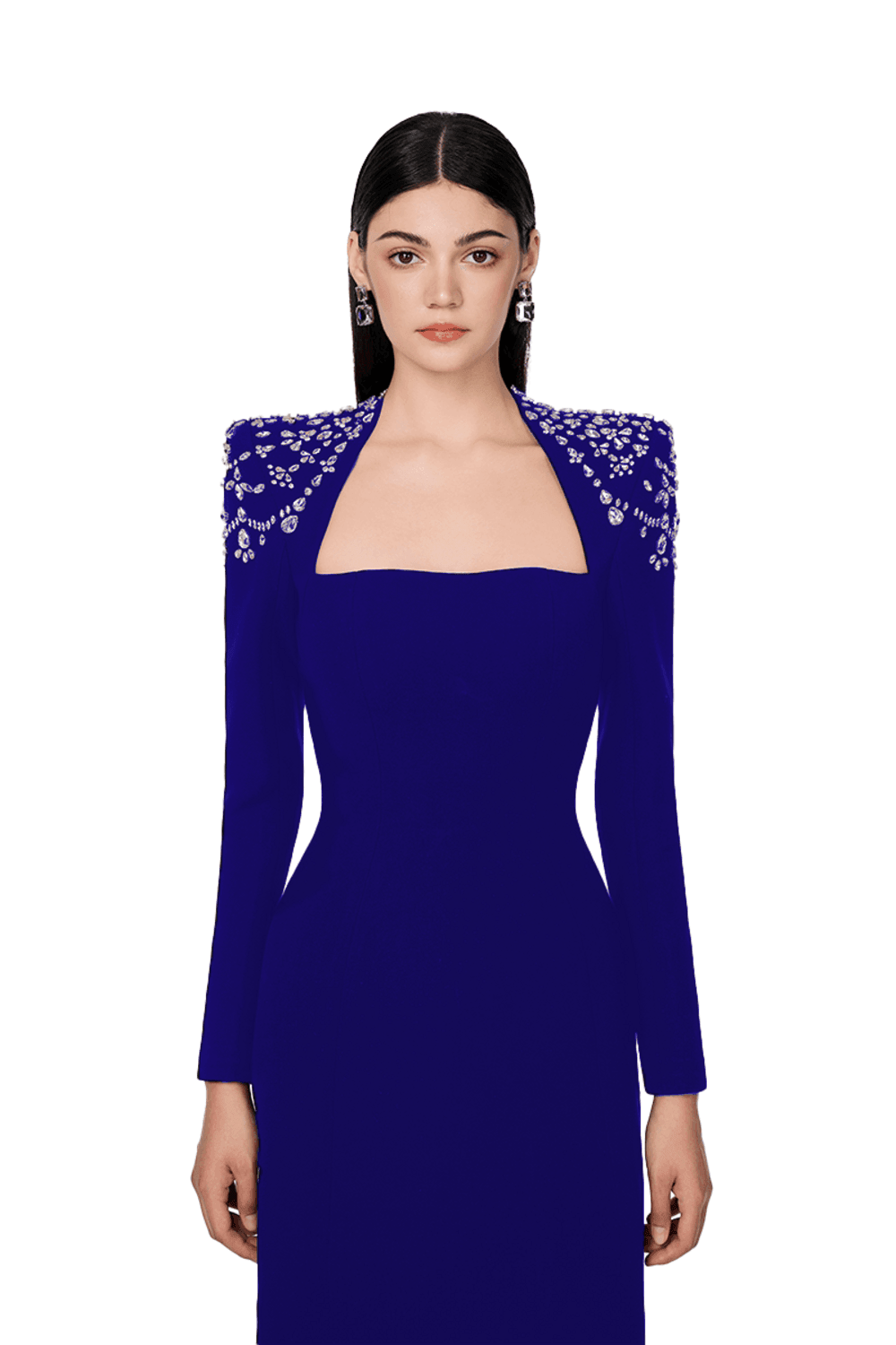 Adeline Bodycon Long Sleeved Crepe Floor Length Dress - MEAN BLVD