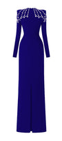 Adeline Bodycon Long Sleeved Crepe Floor Length Dress - MEAN BLVD