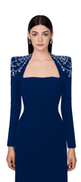 Adeline Bodycon Long Sleeved Crepe Floor Length Dress - MEAN BLVD