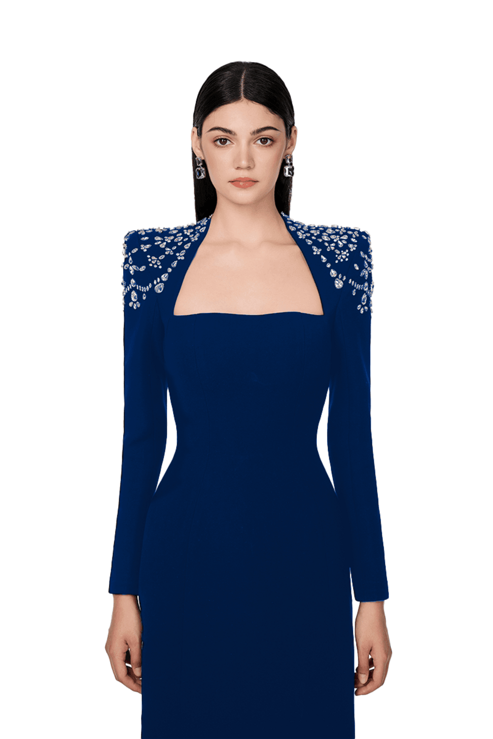 Adeline Bodycon Long Sleeved Crepe Floor Length Dress - MEAN BLVD