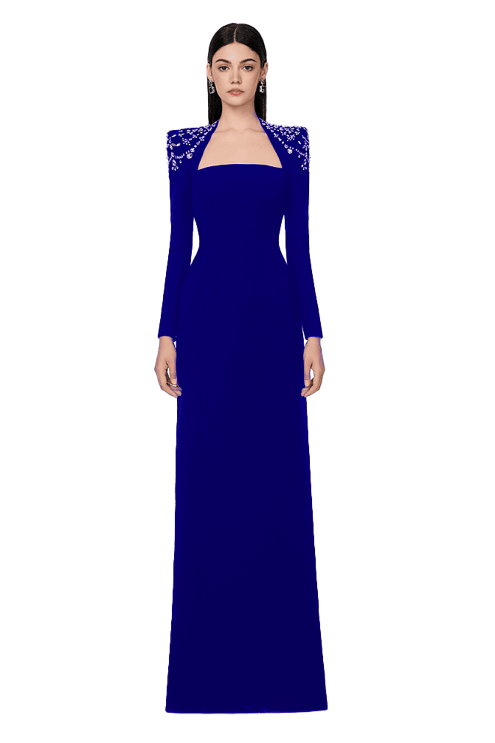 Adeline Bodycon Long Sleeved Crepe Floor Length Dress - MEAN BLVD