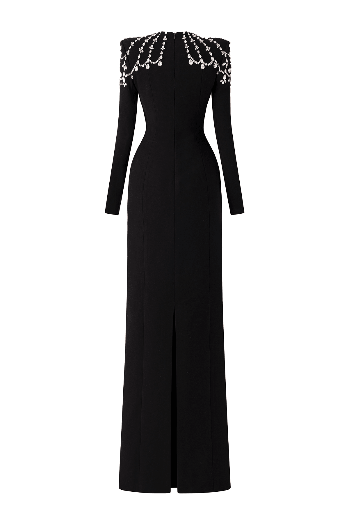Adeline Bodycon Long Sleeved Crepe Floor Length Dress - MEAN BLVD