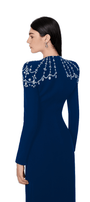 Adeline Bodycon Long Sleeved Crepe Floor Length Dress - MEAN BLVD