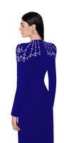 Adeline Bodycon Long Sleeved Crepe Floor Length Dress - MEAN BLVD