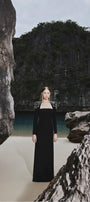 Adeline Bodycon Long Sleeved Crepe Floor Length Dress - MEAN BLVD
