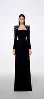 Adeline Bodycon Long Sleeved Crepe Floor Length Dress - MEAN BLVD