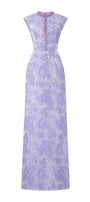 Adorn A-line Round Neck Jacquard Floor Length Dress - MEAN BLVD
