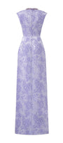Adorn A-line Round Neck Jacquard Floor Length Dress - MEAN BLVD