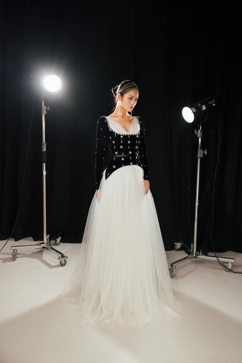 open lace back dress Plus Size Sparkly Bead Lace Luxury Ruffled Trumpet Organza Bridal Gown –  Brydealo main image 1