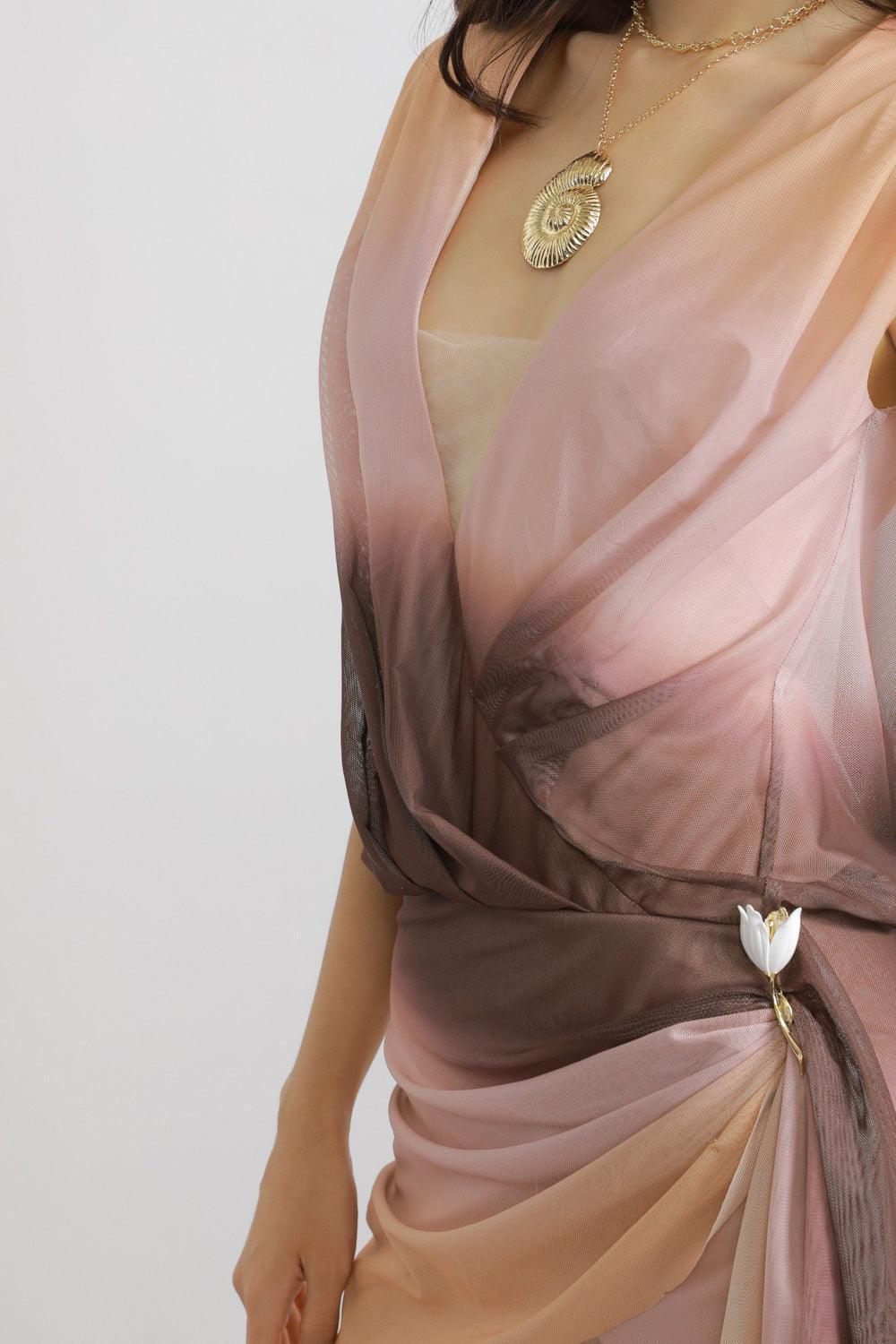 Aguilar Wrap Sleeveless Mesh Spandex Mini Dress - MEAN BLVD