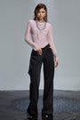 Ainsley Straight Cut-Out Wool Floor Length Trousers - MEAN BLVD