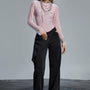 Ainsley Straight Cut-Out Wool Floor Length Trousers - MEAN BLVD