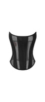 Alana Strapless Corset Waist Mesh Spandex Corset - MEAN BLVD
