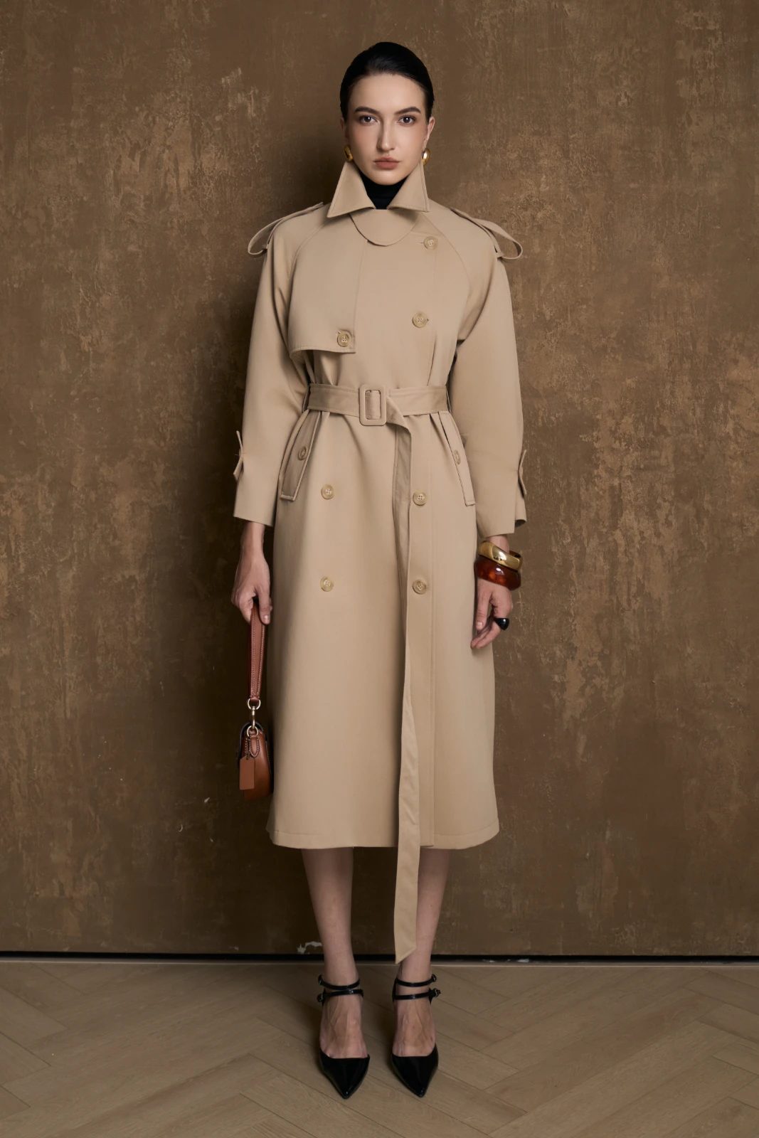 Alba Collared Trench Coat - MEAN BLVD