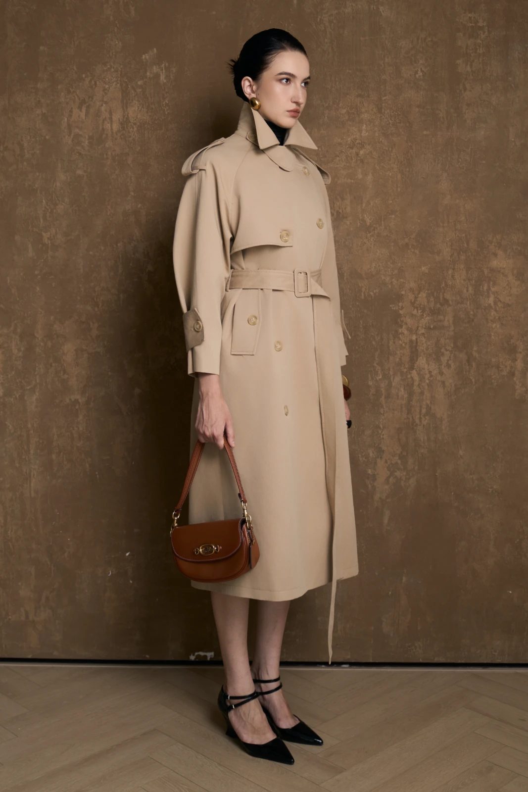 Alba Collared Trench Coat - MEAN BLVD
