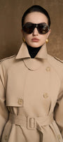Alba Collared Trench Coat - MEAN BLVD