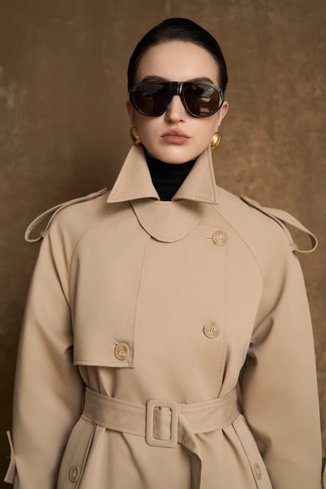 Alba Collared Trench Coat - MEAN BLVD