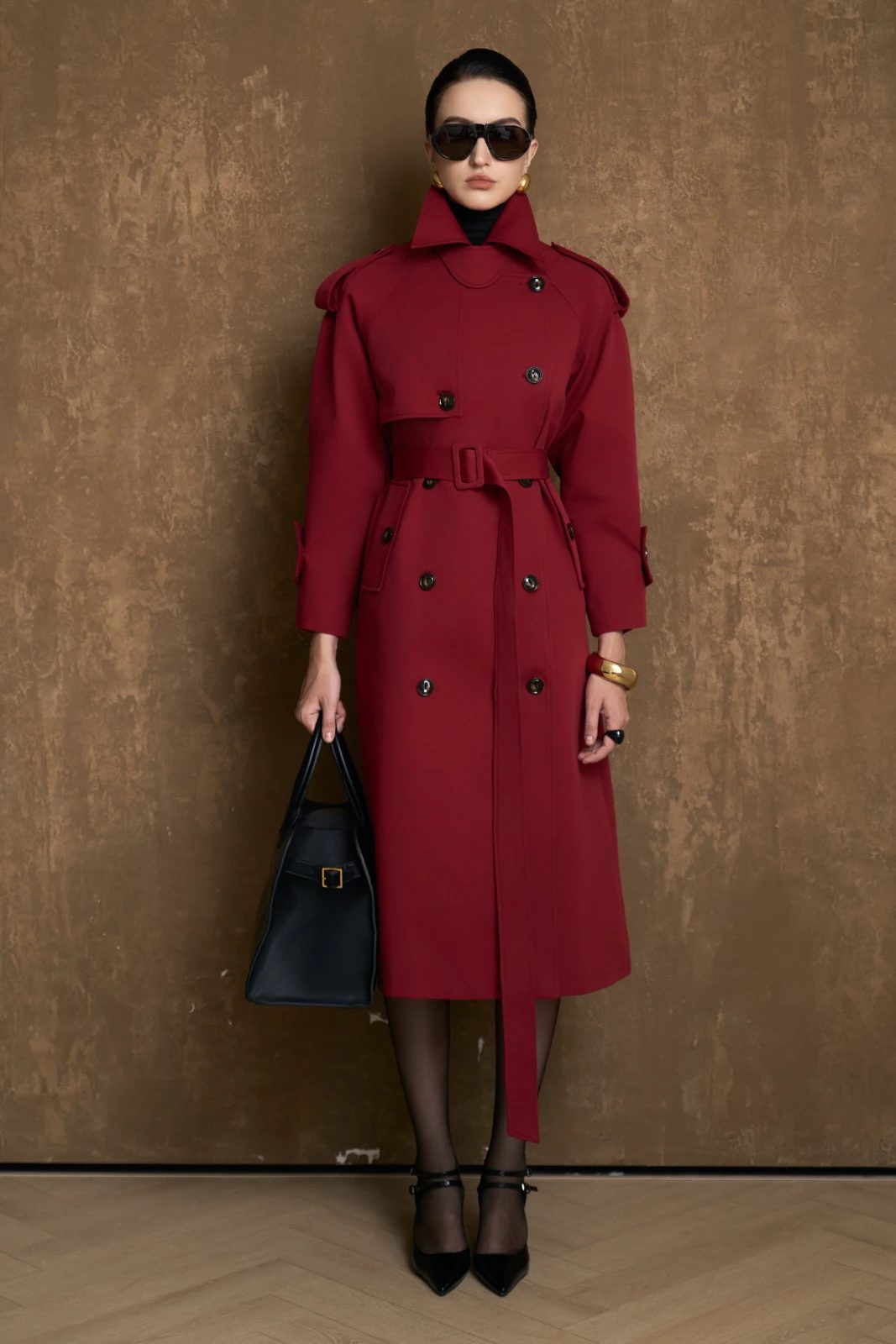 Alba Collared Trench Coat - MEAN BLVD