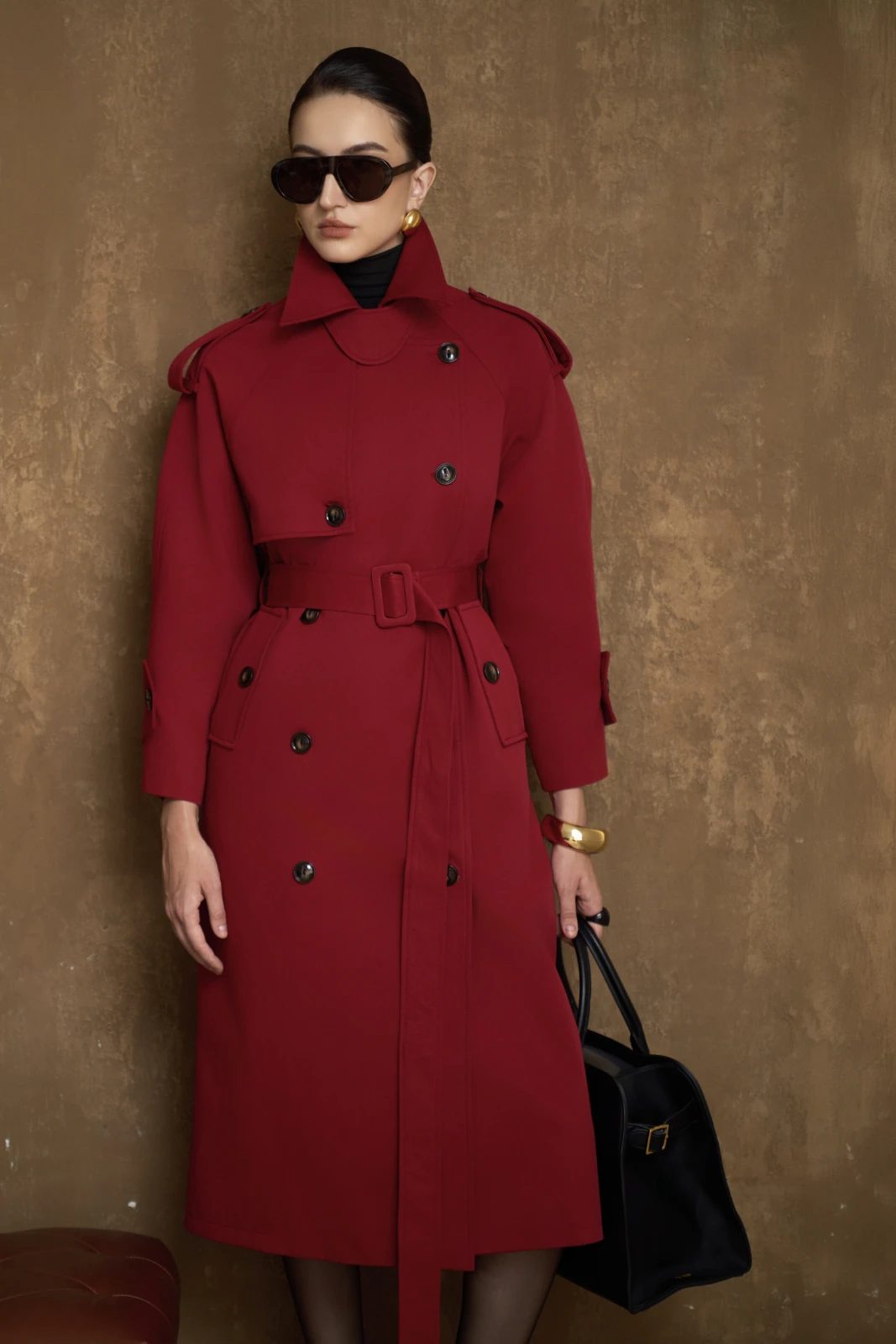 Alba Collared Trench Coat - MEAN BLVD